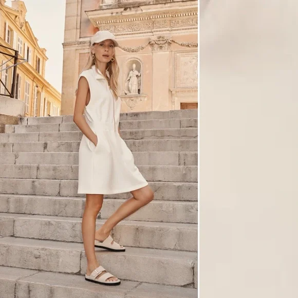 Varley Rosannah Zip Dress in Egret, size XL NWT - Picture 2 of 6